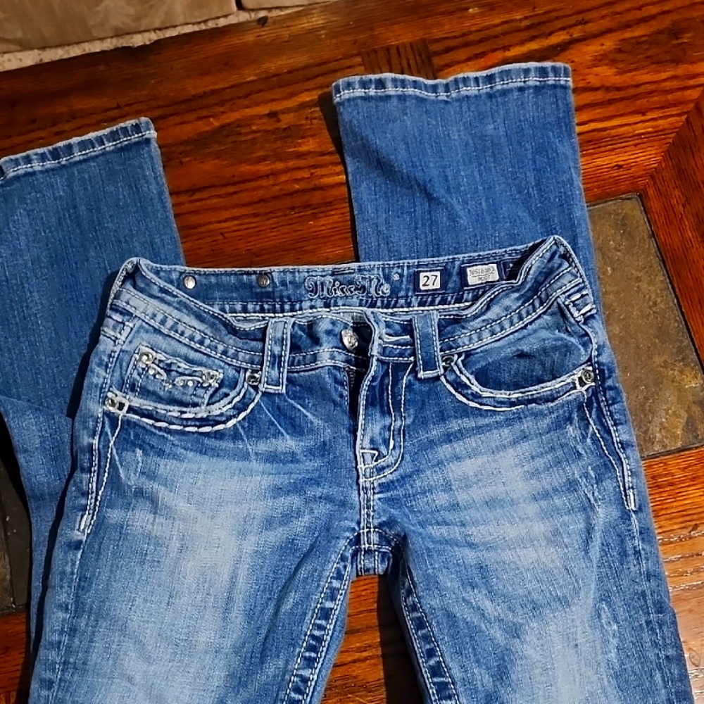 Miss Me Women's Distressed Blue Boot Cut Jeans